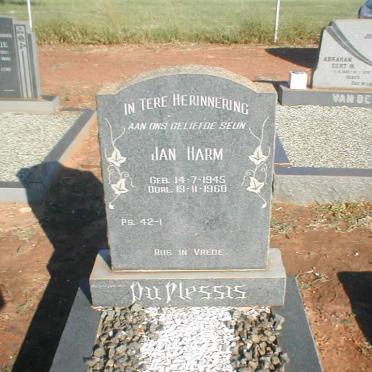 PLESSIS Jan Harm, du 1945-1960