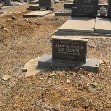 ROUX Aletta Maria, le nee HAASBROEK 1907-2002