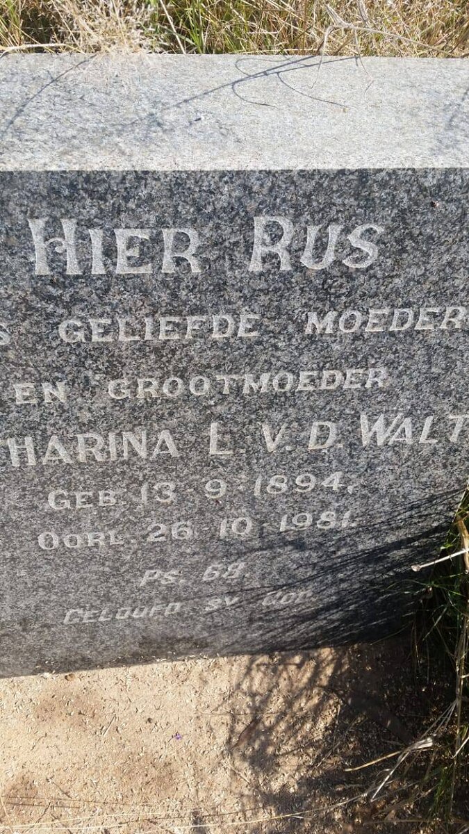 WALT Catharina L., v.d. 1894-1981