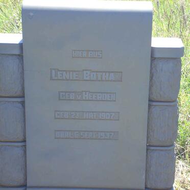BOTHA Lenie nee V. HEERDEN 1907-1937