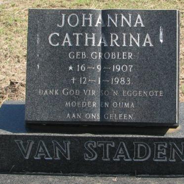 STADEN Johanna Catharina, van nee GROBLER 1907-1983 