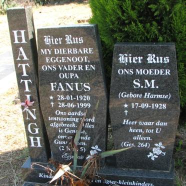 HATTING Fanus 1920-1999 &amp; S.M. HARMSE 1928-