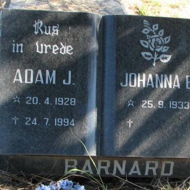 BARNARD Adam J. 1928-1994 &amp; Johanna E. 1933-