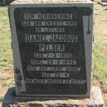PELSER Daniel Jacobus 1926-1946