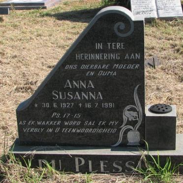 PLESSIS Anna Susanna, du 1927-1991