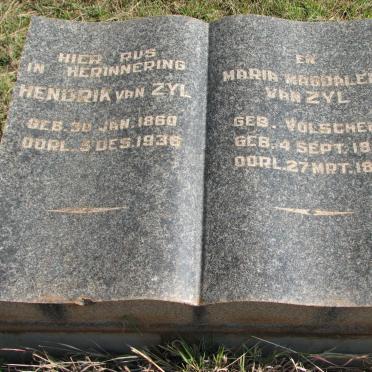 ZYL Hendrik, van 1860-1936 &amp; Maria Magdalena VOLSCHENK 1860-1892