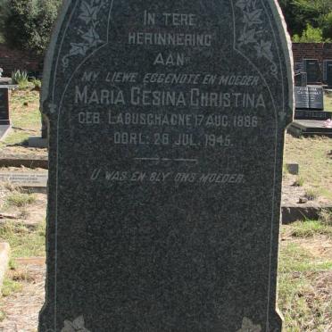 SCHEEPERS Maria Gesina Christina nee LABUSCHAGNE 1886-1945