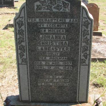 LANCASTER Johanna Christina nee MOOLMAN 1907-1945