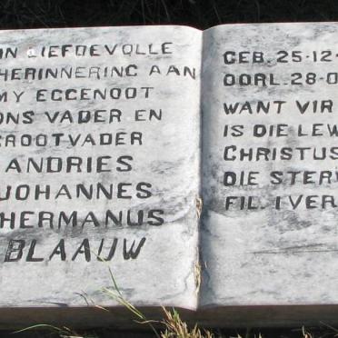 BLAAUW Andries Johannes Hermanus 1909-1988
