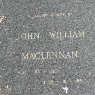 MACLENNAN John William 1923-1991