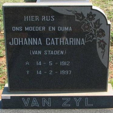 ZYL Johanna Catharina, van nee van STADEN 1912-1997