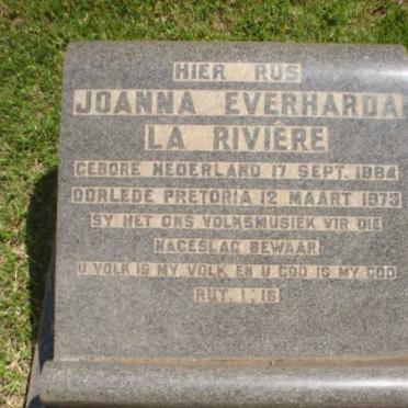 FOURIE Joanna Everharda nee LA RIVIERE 1884-1973