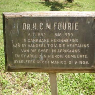 FOURIE H.C.M.1882-1939