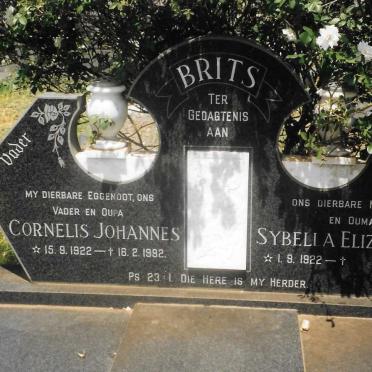 BRITS Cornelis Johannes 1922-1992 &amp; Sybelia Elizabeth 1922-