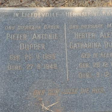 DUPPER Pieter Antonie 1895-1949 &amp; Hester Aletta Catharina DE KLERCK 1873-1949