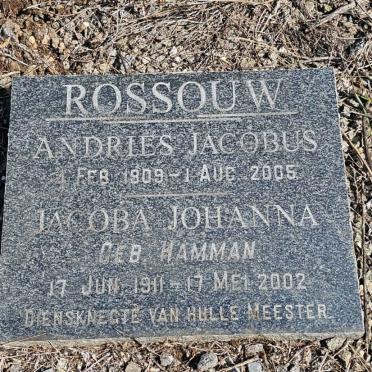 ROSSOUW Andries Jacobus 1909-2005 &amp; Jacoba Johanna HAMMAN 1911-2002