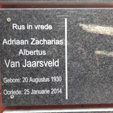 JAARSVELD Adriaan Zacharias Albertus, van 1930-2014