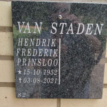 STADEN Hendrik Frederik Prinsloo, van 1952-2021