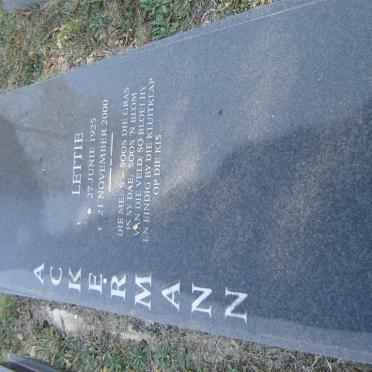 ACKERMANN Lettie 1925-2000