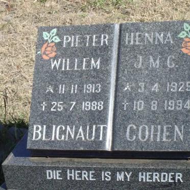 BLIGNAUT Pieter Willem 1913-1988 :: COHEN J.M.G. 1925-1994