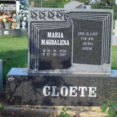 CLOETE Maria Magdalena 1920-2007