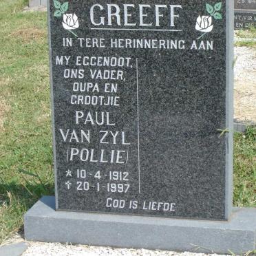 GREEFF Paul van Zyl 1912-1997