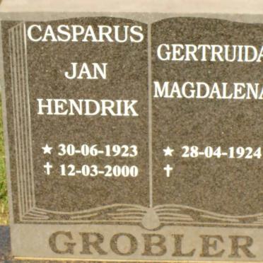 GROBLER Casparus Jan Hendrik 1923-2000 &amp; Gertruida Magdalena 1924-