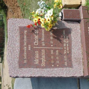 HAASBROEK Adriaan Stephanus 1932-2006 &amp; Christina WOLMARANS 1934-