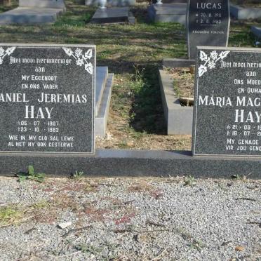 HAY Daniel Jeremias 1907-1983 &amp; Maria Magdalena 1922-2001