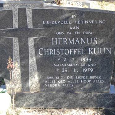 KUUN Hermanus Christoffel 1899-1979