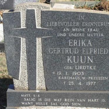 KUUN Erika Gertrud Elfriede nee LIEDTKE 1903-1977