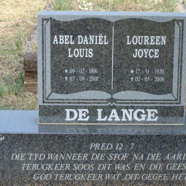 LANGE Abel Daniel, de 1918-2001 &amp; Loureen Joyce 1920-2006