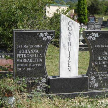 OOSTHUIZEN Jan Hendrik 1923-1995 &amp; Johanna Petronella Margaretha KLOPPER 1923-