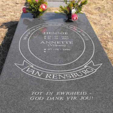 RENSBURG Jakobus Hendrik, van 1945-2003 &amp; Annette VILJOEN 1946-