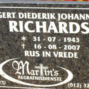 RICHARDS Gert Diederik Johannes 1943-2007