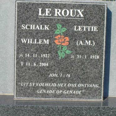 ROUX Schalk Willem, le 1922-2004 &amp; A.M. 1928-