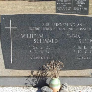 SULLWALD Wilhelm 1905-1973 &amp; Emma 1907-1972