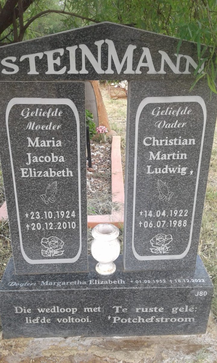 STEINMANN Christian Martin Ludwig 1922-1988 & Maria Jacoba Elizabeth 1924-2010 :: STEINMANN Margaretha Elizabeth 1952-2022