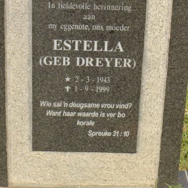 SCHUBERT Estella nee DREYER 1943-1999