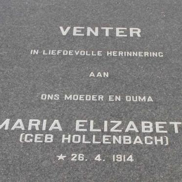 VENTER Maria Elizabeth nee HELLENBACH 1914-