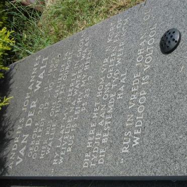 WALT Andries Johannes, van der 1960-1998