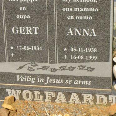WOLFAARDT Gert 1934- &amp; Anna 1938-1999