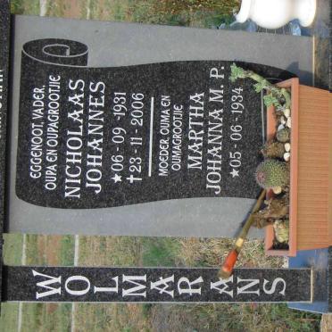WOLMARANS Nicholaas Johannes 1931-2006 &amp; Martha Johanna M.P. 1934-