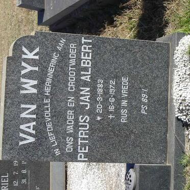 WYK Petrus Jan Albert, van 1883-1972