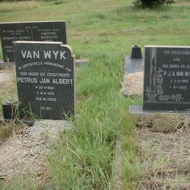 WYK Petrus Jan Albert, van 1883-1972 :: VAN WYK P.J.A. 1919-1972