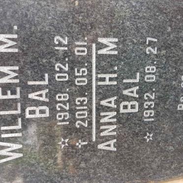 BAL Willem M. 1928-2013 &amp; Anna H.M. 1932-