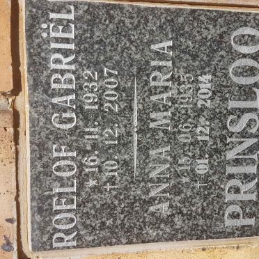 PRINSLOO Roelof Gabriel 1932-2007 &amp; Anna Maria 1935-2014
