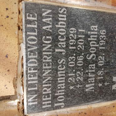 MARAIS Johannes Jacobus 1929-2011 &amp; Maria Sophia 1936-