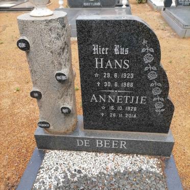 BEER Hans, de 1923-1986 &amp; Annetjie 1928-2014