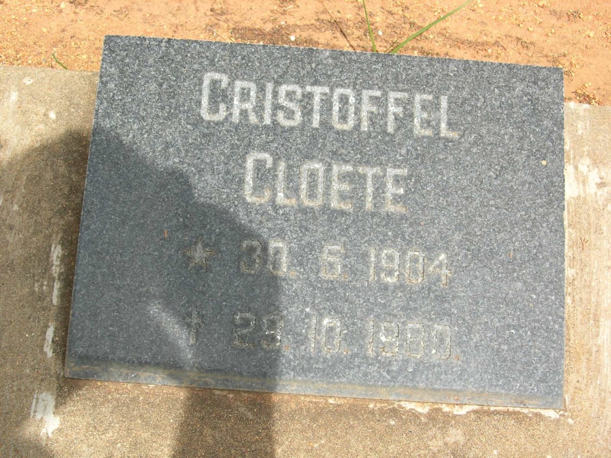 CLOETE Cristoffel 1904-1980